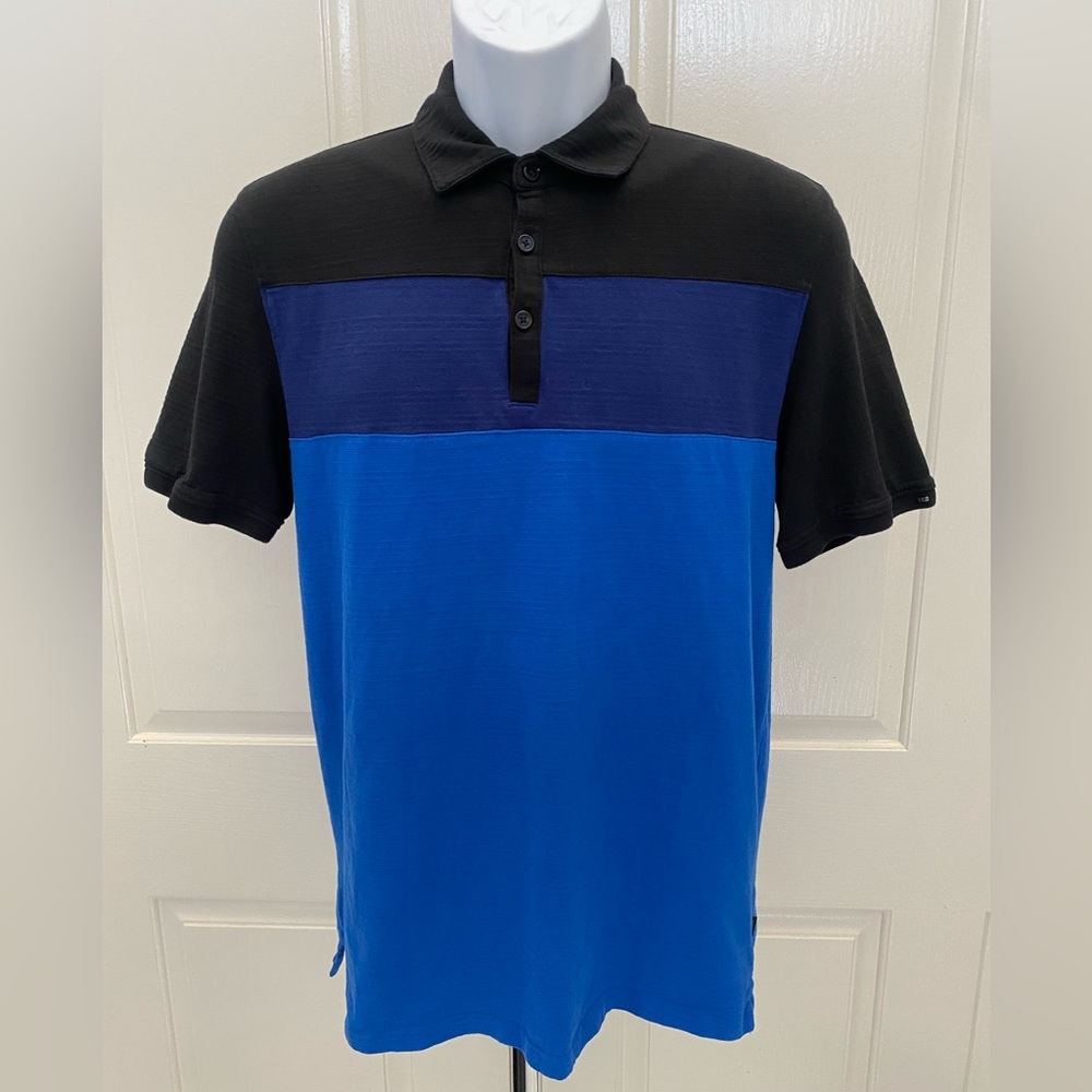 Calvin Klein Black and Blue Polo Shirt Sz M